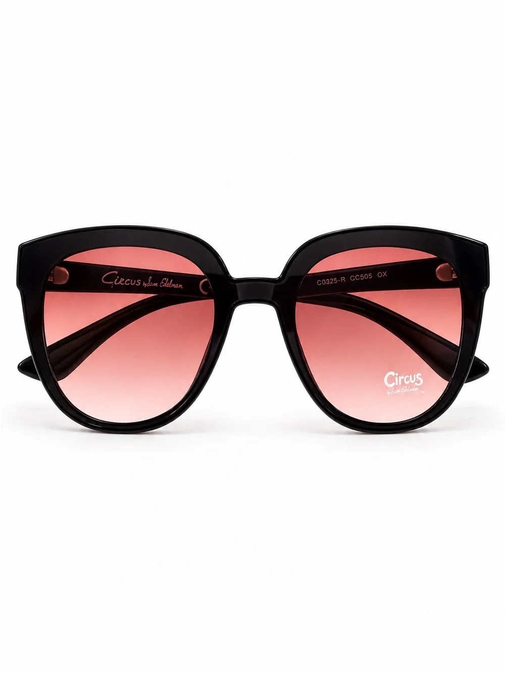 Circus NY Sam Edelman Oversized Black Cat Eye Sunglasses Rose Gradient Lenses
